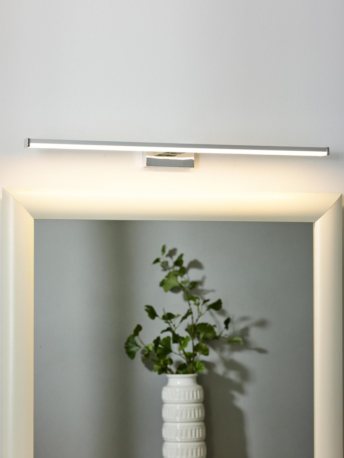 Lucide Onno spiegellamp voor de badkamer, IP44, mat chroom