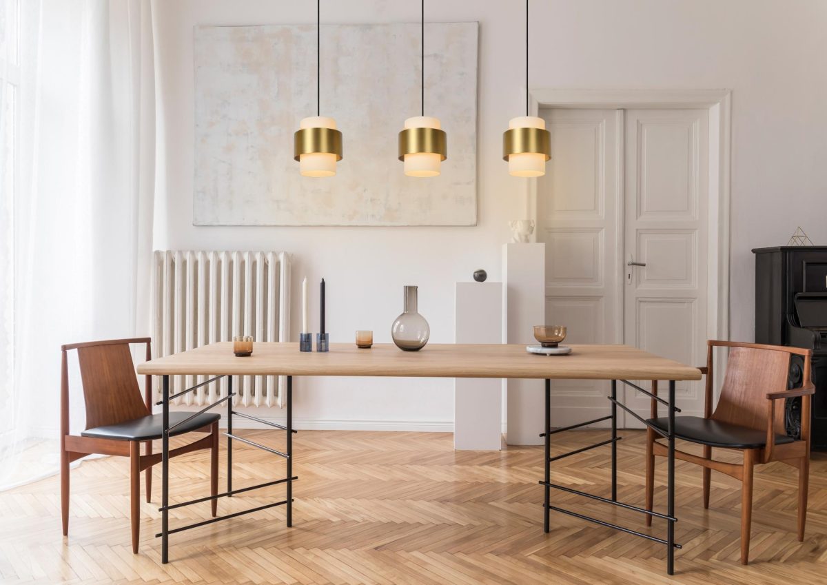 Lucide Firmin Pendelleuchte mit drei Lichtpunkten in Mattgold