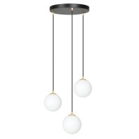 Lampe suspendue 3 ampoules noire