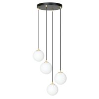Lampe suspendue 4 ampoules noire