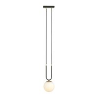 1 lampe suspension noire et opa…