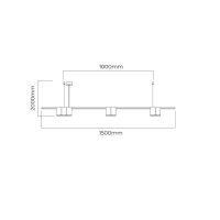 7x GU10 1500mm Stahl gebürstet…