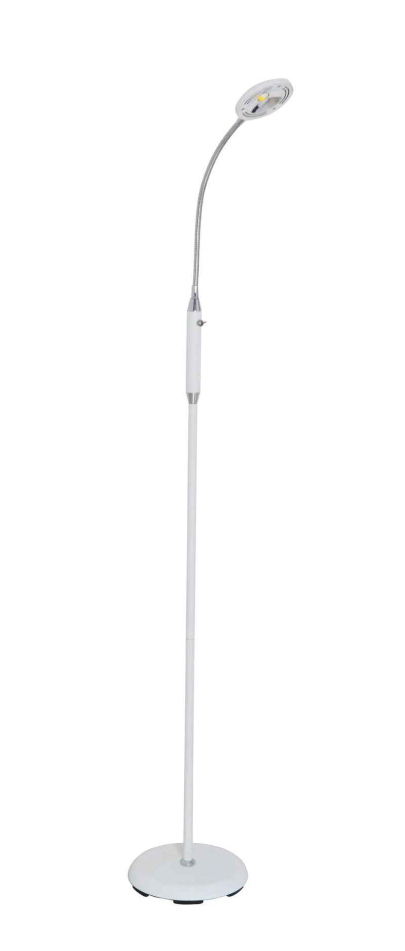 Fantasia Safrane Stehleuchte weiß-chrom, biegsamer Arm, LED 5W