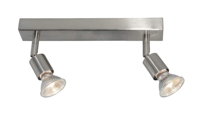 Fantasia Rune ceiling light 2x GU10 adjustable brushed steel