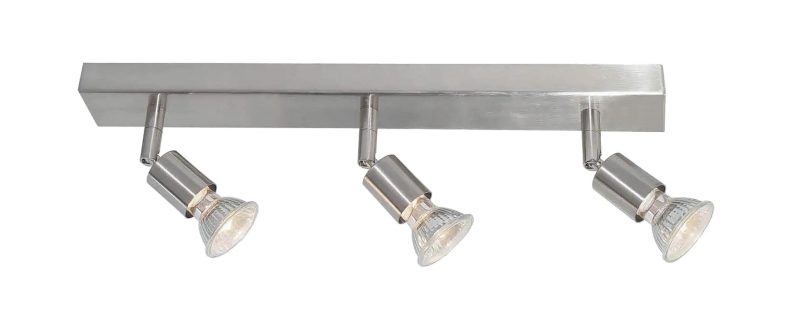 Fantasia Rune ceiling light with 3 GU10 sockets, brushed steel