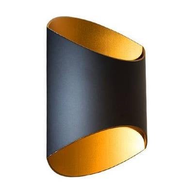 Applique ovale up-down 250mm nero-oro 12W LED integrato