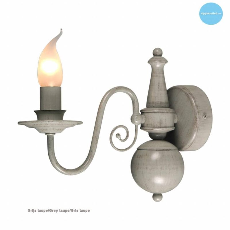 Linea Verdace Brugge applique da parete candeliere metallo grigio talpa E14