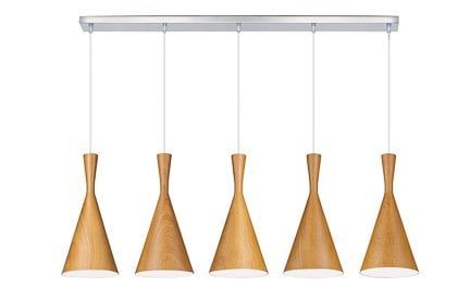 Linea Verdace Clessidra Pendelleuchte Metall Holzoptik E27x5 1,1m