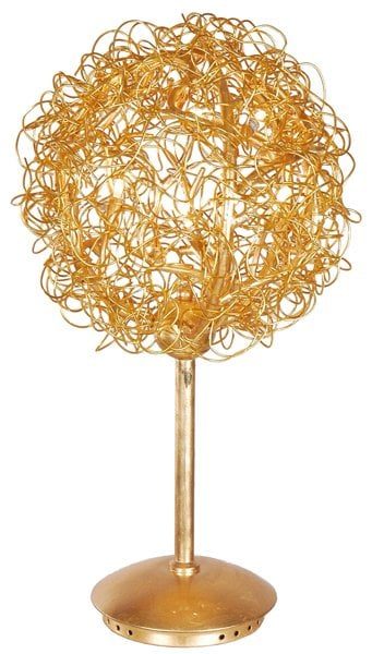 Linea Verdace Fairy-tale Kugeltischlampe Stahldraht gold 35 cm Ø, 6 G4 Lampen incl.