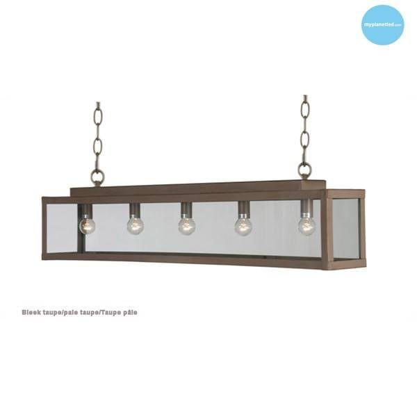 Linea Verdace Zenia Pendelleuchte Glas beige & gold rustikal 100cm, 5-flammig E14