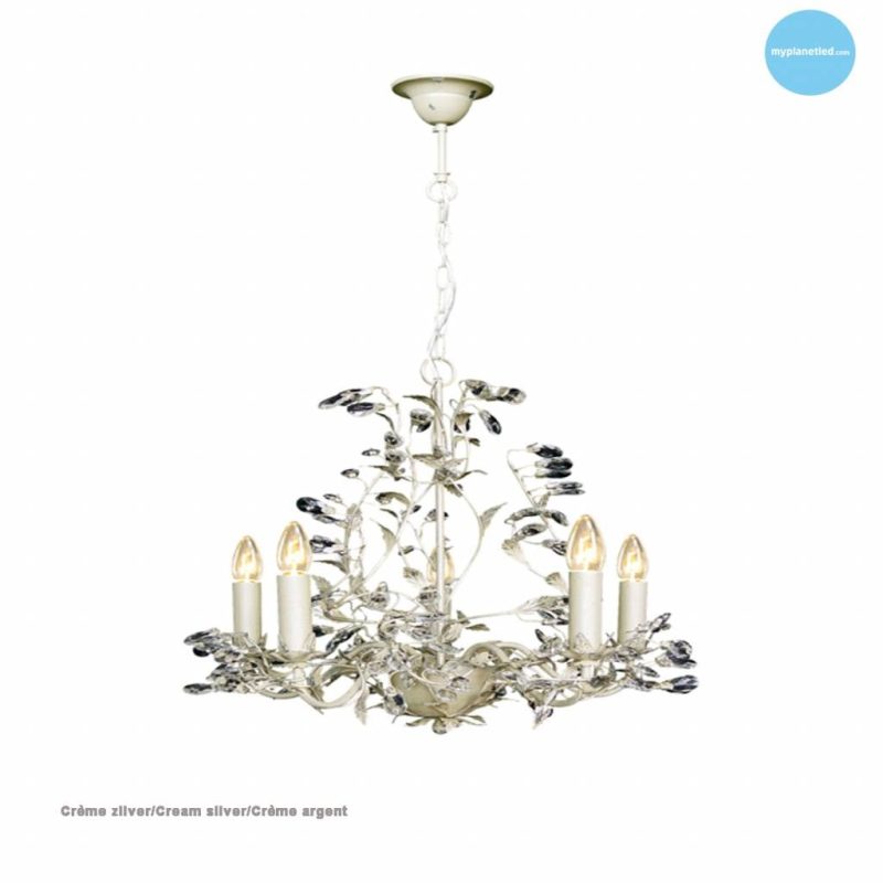 Linea Verdace Michelangelo hanglamp kroonluchter E14x5 beige & goud