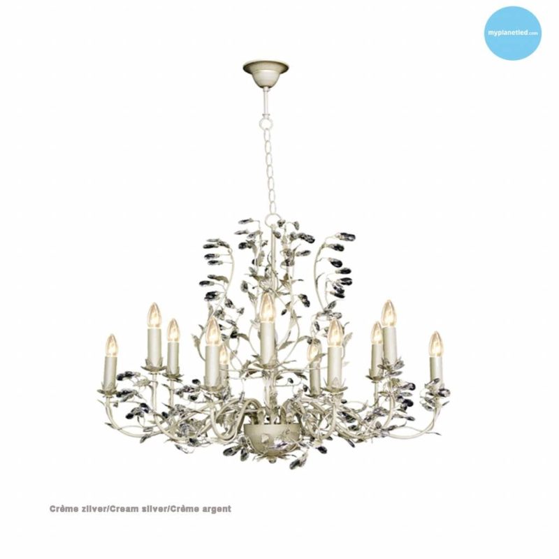 Linea Verdace Michelangelo ovale hanglamp kroonluchter wit mat E14x12