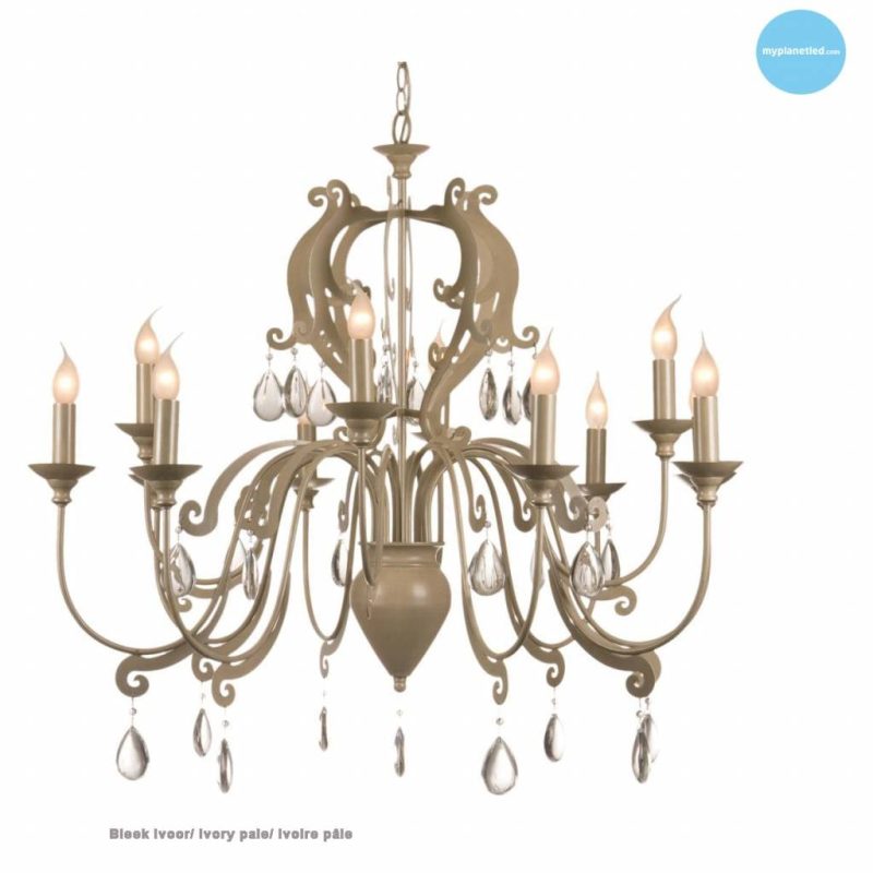 Linea Verdace Pedrera lustre suspension avec cristal E14x12 Ø105cm taupe pâle