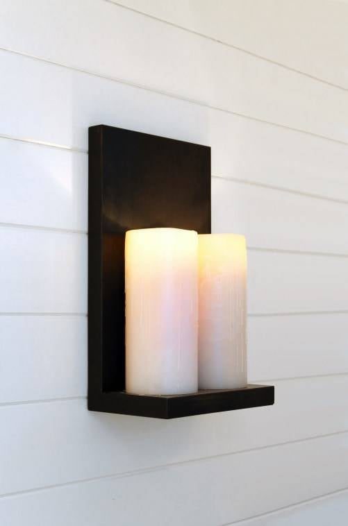 Authentage Bellefeu Wandlampe 2 Kerzen Bronze, ländlich