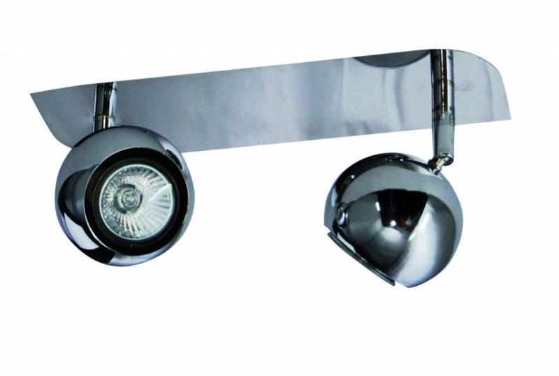 Homelighting Sphera ceiling spotlight 2-light chrome GU10 retro design