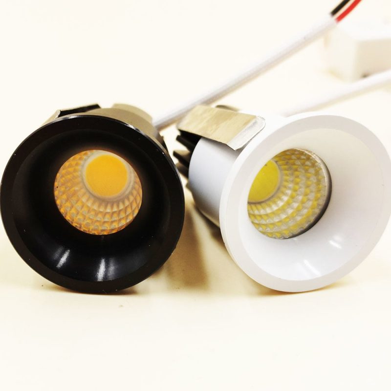 Spot encastrable Octavia mini 35mm 3W LED noir, dimmable, trou 28-32mm