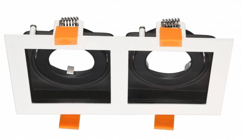 Foco empotrable doble GU10, orientable, blanco, negro u oro