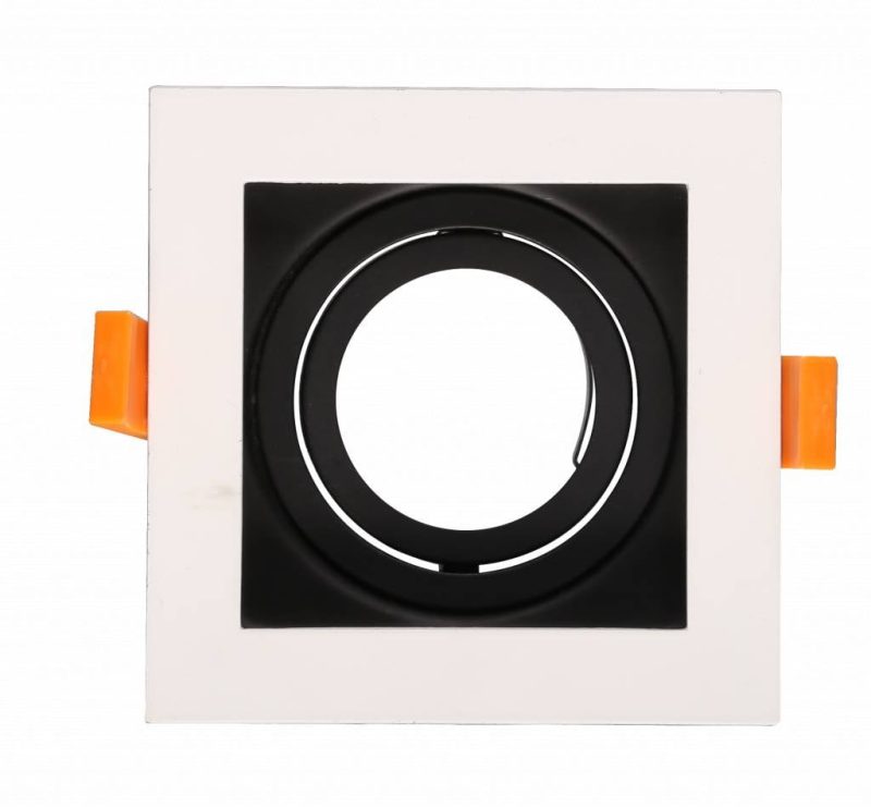 Square recessed spot GU10 white, black or gold, 90x90mm