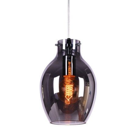 Bresso hanglamp gerookt glas, vaasvorm, 18 cm Ø x 28 cm, E27