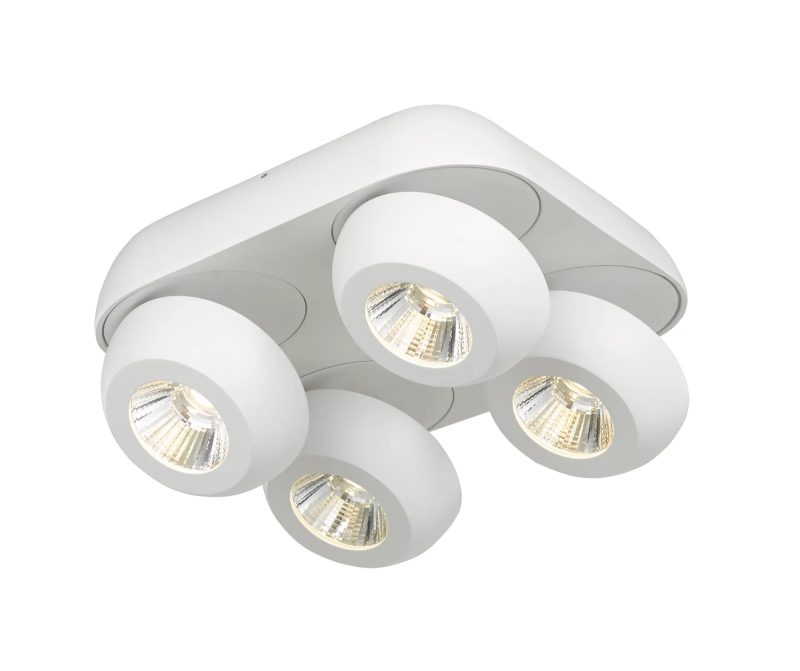 Fantasia Oleo quadratische Deckenleuchte 4 Spots LED 4x7W dimmbar weiß