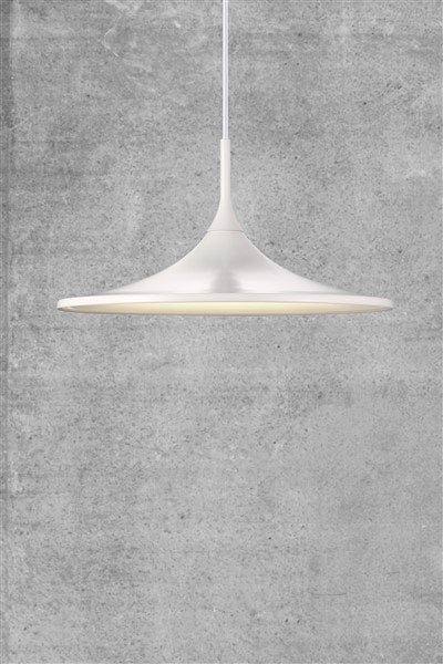 Nordlux Skip lampada a sospensione LED forma tromba bianca Ø57 cm dimmerabile