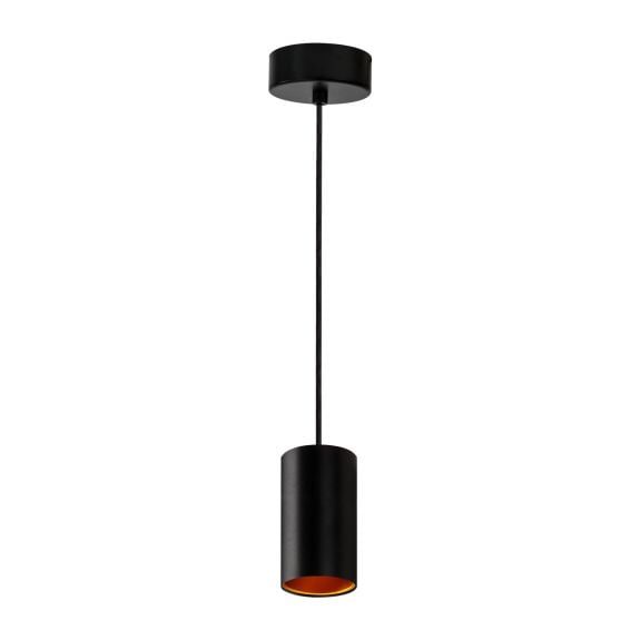 Spectrum LED Chloe Pendelleuchte GU10 Metall schwarz mit goldenem Inneren