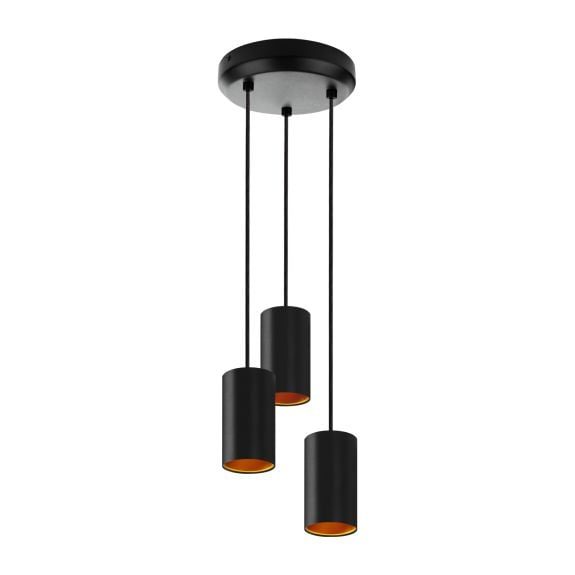 Spectrum LED Chloe Pendelleuchte 3xGU10 schwarz mit goldener Innenseite