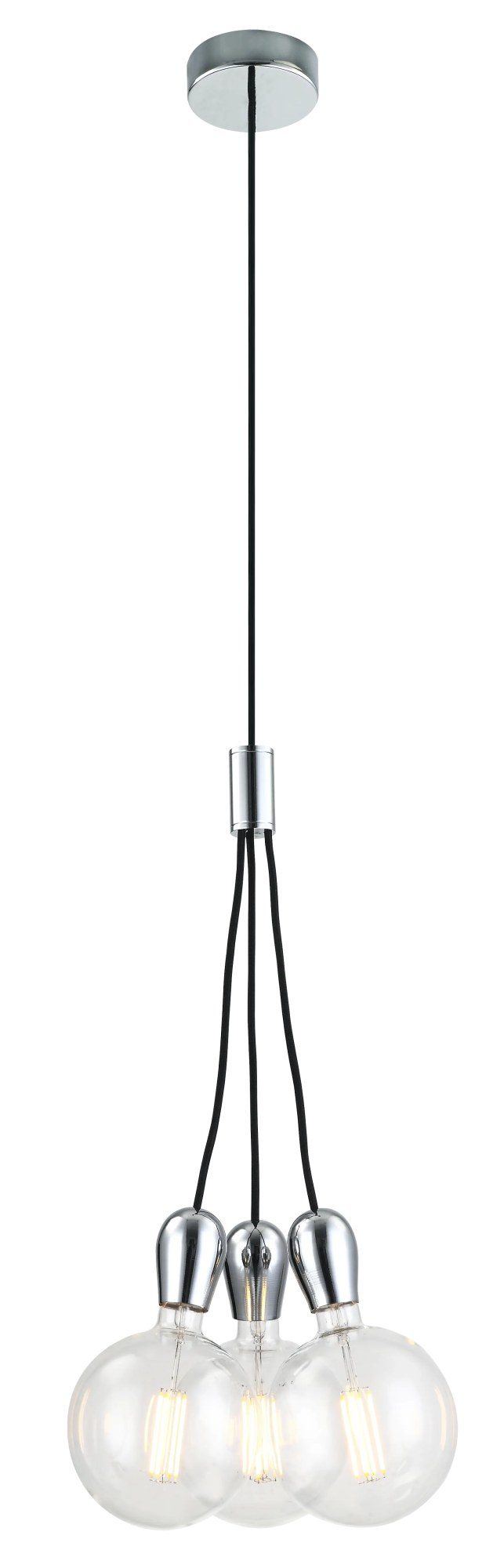 Fantasia Kobar Hängelampe 3 Pendel chrom, Metallring, 3x E27