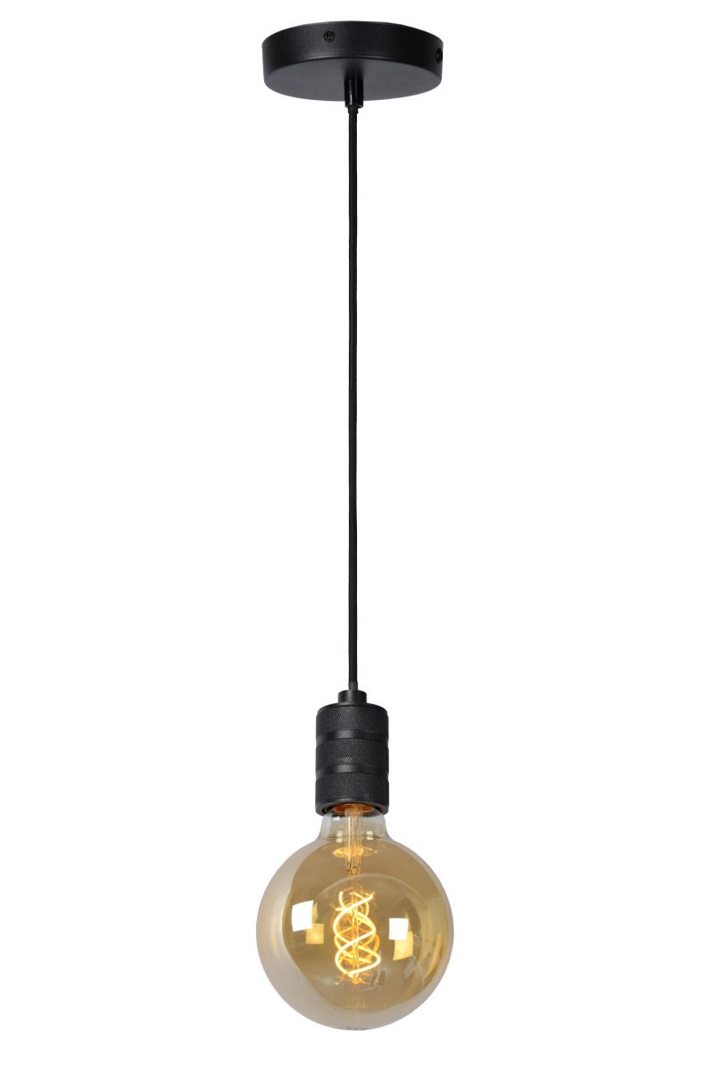 LUCIDE JOVA - Lampada a Sospensione - Ø 12 cm - 1xE27 - Nera