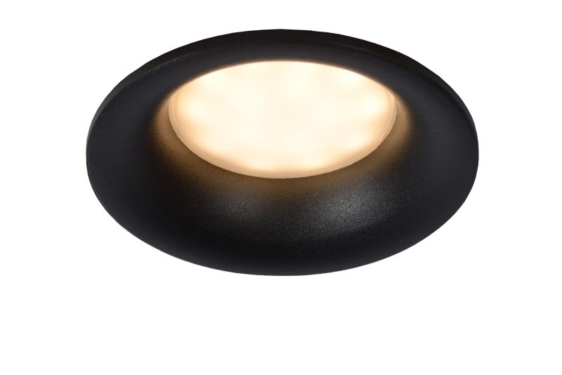 LUCIDE ZIVA - Einbauleuchte Badezimmer - Ø 8,4 cm - 1xGU10 - IP44 - Schwarz