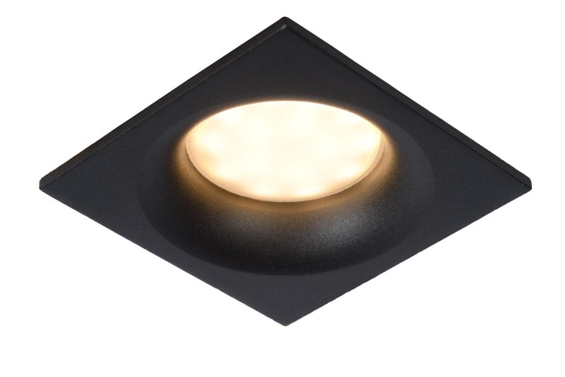 LUCIDE ZIVA - Einbauleuchte Badezimmer - 1xGU10 - IP44 - Schwarz