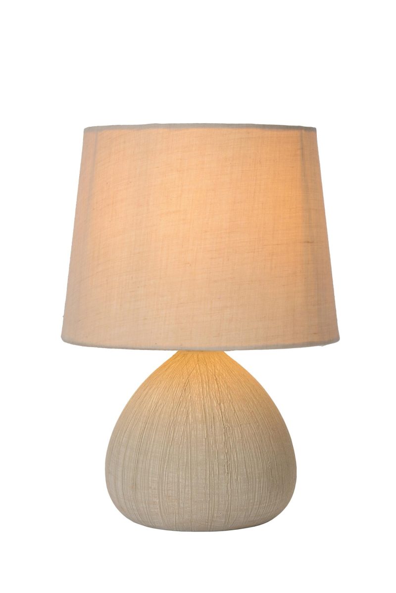LUCIDE RAMZI - Lampe de Table - Ø 18 cm - 1xE14 - Beige