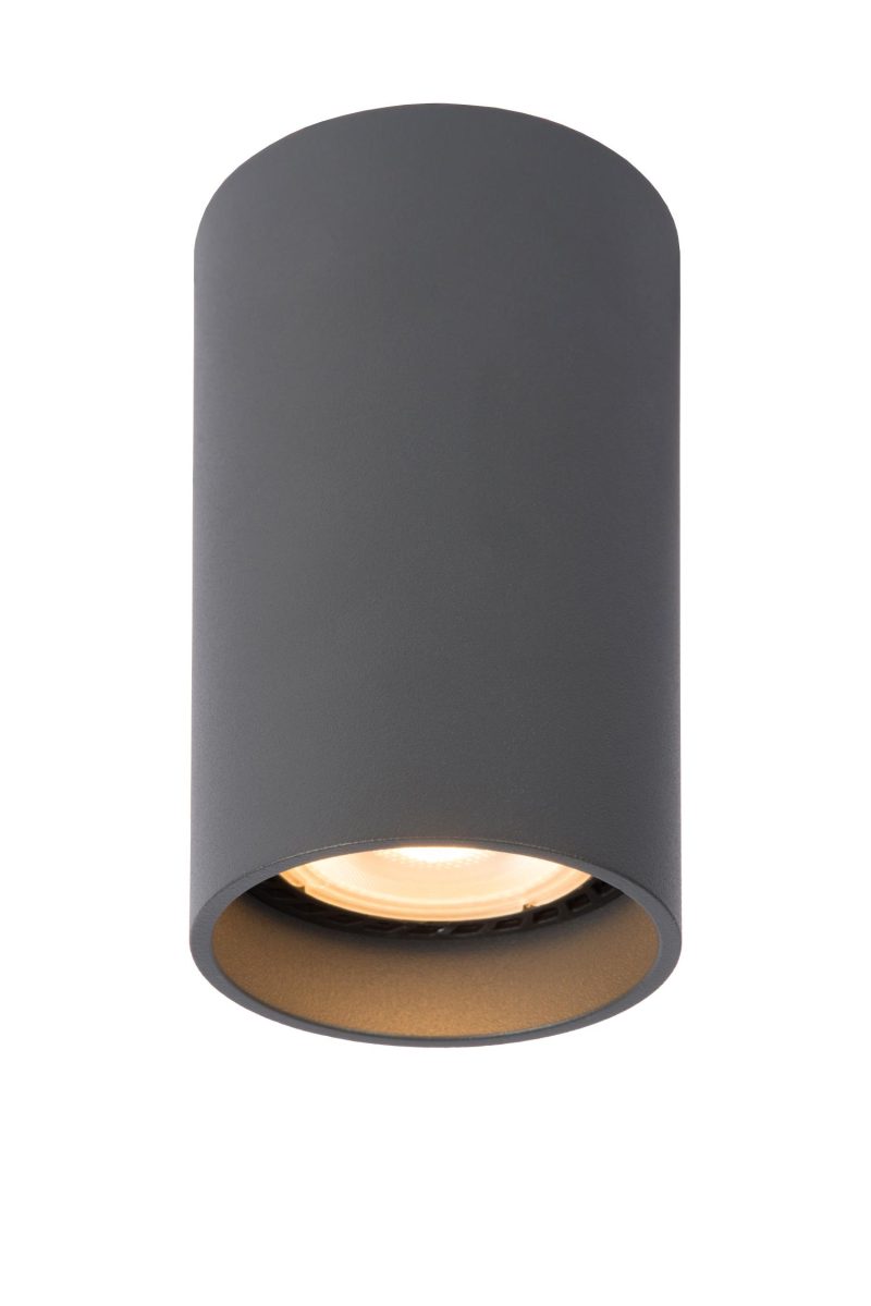LUCIDE DELTO - Faretto da Soffitto - Ø 5,5 cm - LED Dim to Warm - GU10 - 1x5W 2200K/3000K - Grigio