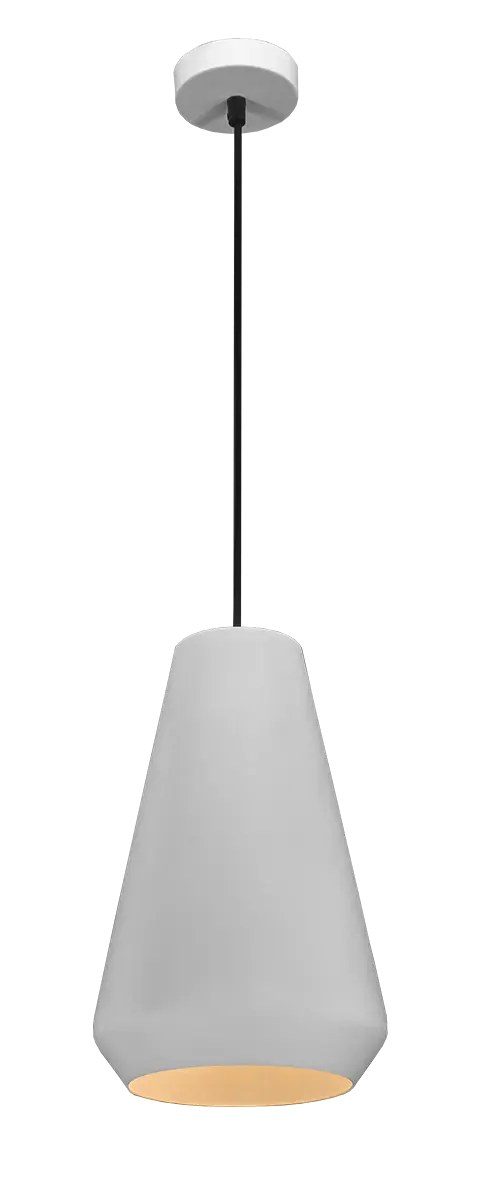Fantasia Ubbe lampada a sospensione conica bianca metallo 200mm E27