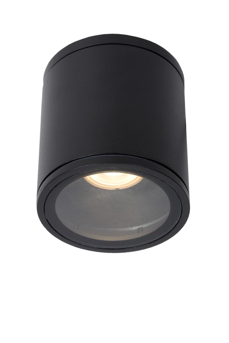 LUCIDE AVEN - Deckenstrahler Badezimmer - Ø 9 cm - 1xGU10 - IP65 - Schwarz