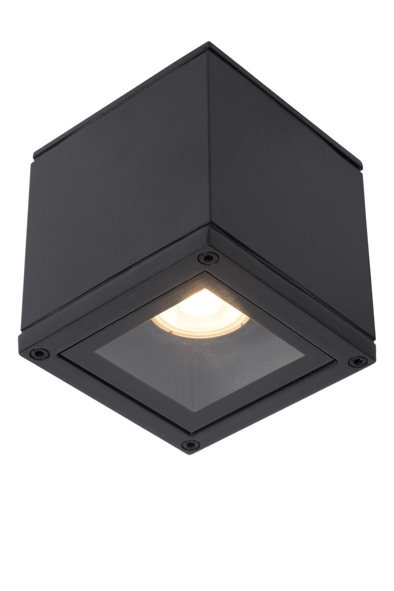 LUCIDE AVEN - Deckenleuchte Badezimmer - 1xGU10 - IP65 - Schwarz