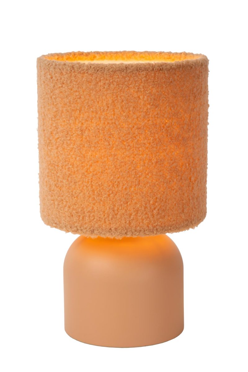 LUCIDE WOOLLY - Lampe de Table - Ø 16 cm - 1xE14 - Jaune Ocre