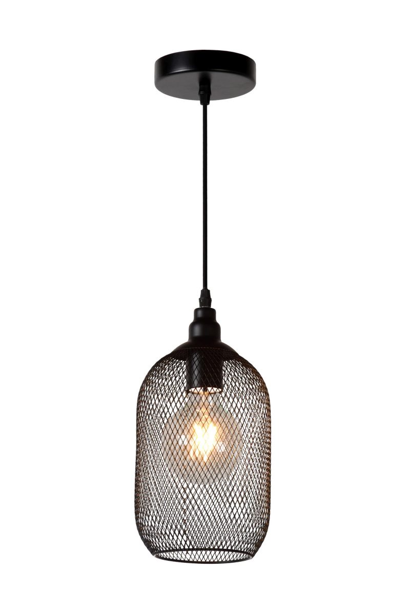 LUCIDE MESH - Pendant Lamp - Ø 15 cm - 1xE27 - Black