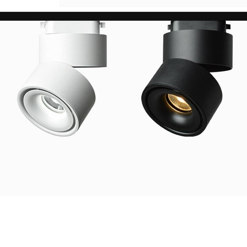 Foco LED de carril 9W, orientable, haz 45°, negro/blanco