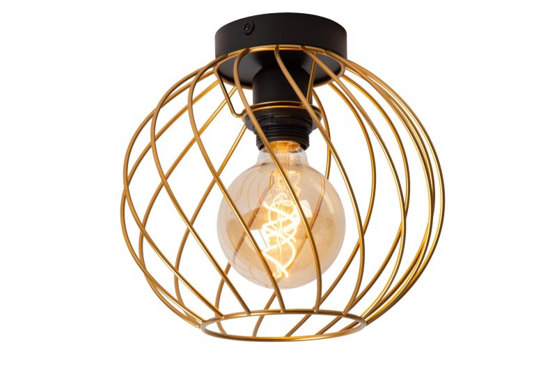 LUCIDE DANZA - Ceiling Light - Ø 25 cm - 1xE27 - Matte Gold / Brass