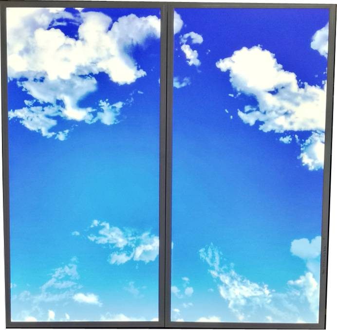 Cloud ceiling LED panel 120x120cm, set of 2, 2x60W