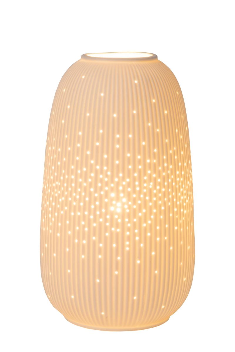 LUCIDE FLORES - Table Lamp - Ø 14.1 cm - 1xE14 - White