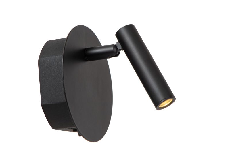 LUCIDE JOLIJN - Lampe de Chevet Rechargeable - Batterie - Ø 10,2 cm - LED - 1x2W 3000K - Avec Système de Montage Magnétique - Noir