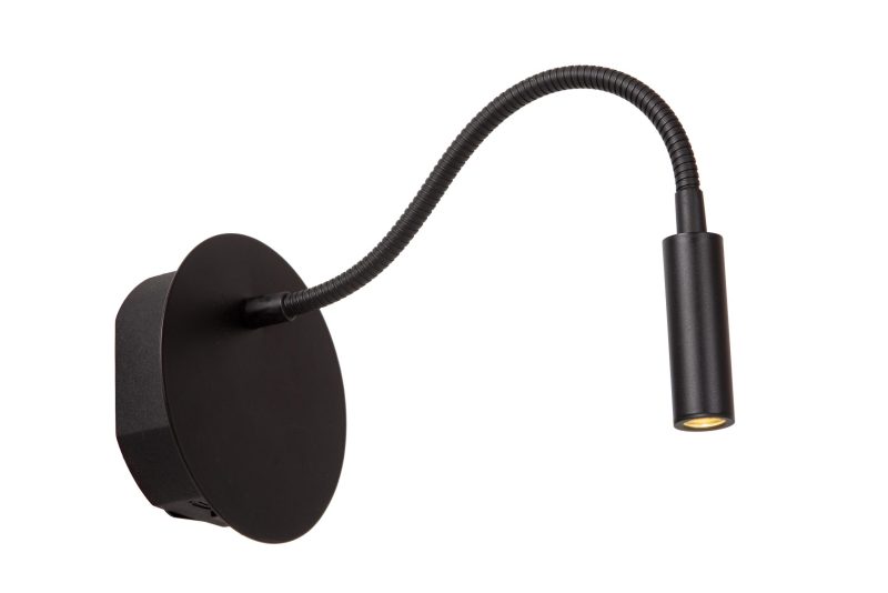 LUCIDE JOLIJN - Lampe de Lit Rechargeable - Accumulateur/Batterie - Ø 11 cm - LED - 1x2W 3000K - Avec Système de Montage Magnétique - Noir