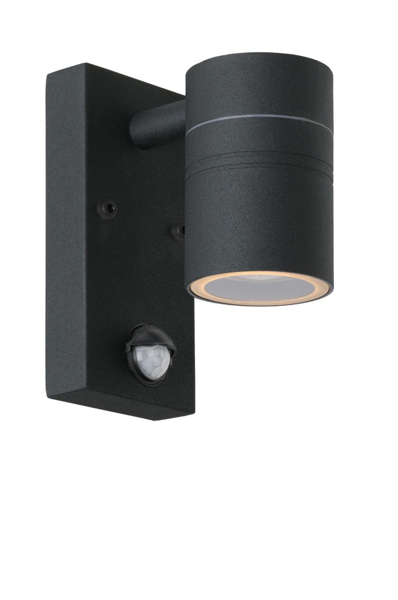 LUCIDE ARNE-LED IR - Außen Wandspot - Ø 6,3 cm - LED - GU10 - 1x5W 2700K - IP44 - Schwarz