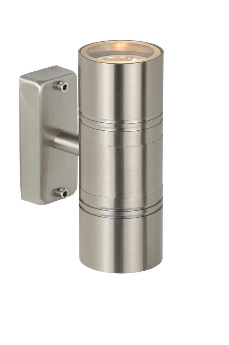 LUCIDE ARNE-LED - Außenwandleuchte - Ø 6,3 cm - LED - GU10 - 2x5W 2700K - Matt Chrom