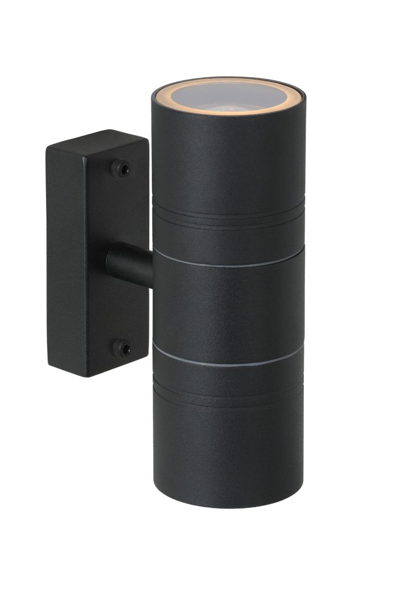 LUCIDE ARNE-LED - Applique Esterno - Ø 6,3 cm - LED - GU10 - 2x5W 2700K - IP44 - Nero