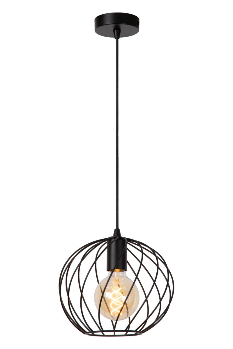 LUCIDE DANZA - Lampada a Sospensione - Ø 25 cm - 1xE27 - Nera