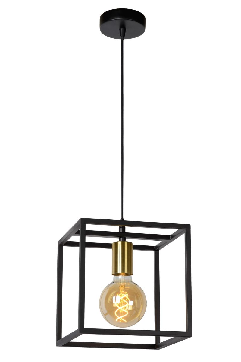 LUCIDE RUBEN - Lampada a Sospensione - 1xE27 - Nera
