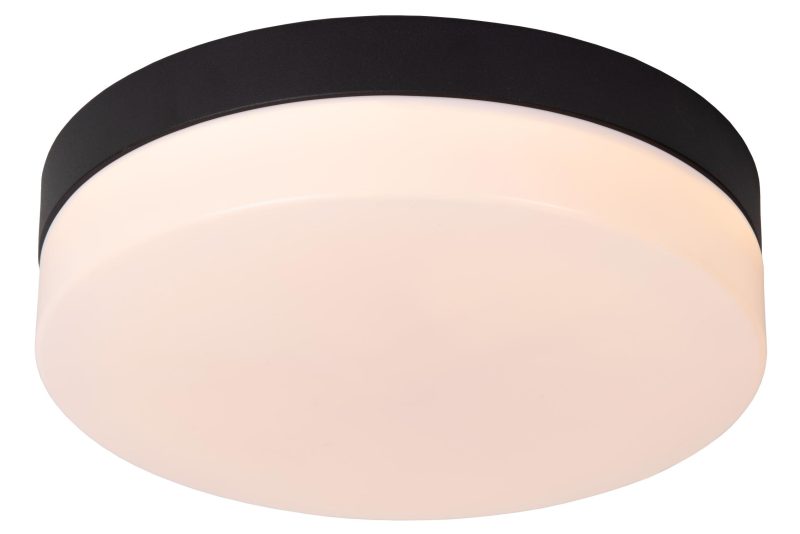 LUCIDE BISKIT - Bathroom Ceiling Light - Ø 23 cm - LED - 1x12W 2700K - IP44 - Black